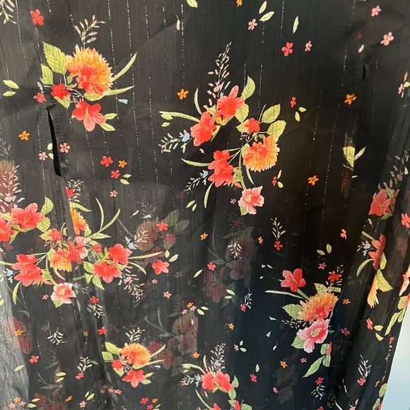 Topshop NWT Floral Printed Organza Sheer Midi Dress Women's Size 14 US - Picture 4 of 8